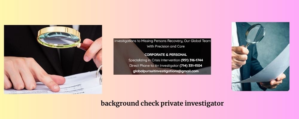 Background checks for private investigators